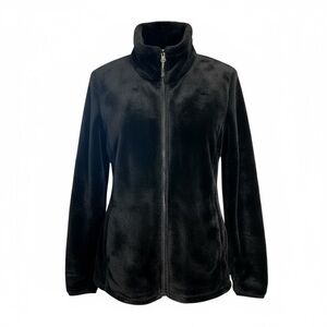 32 Degrees Women’s Heat Full Zip Plush Fussy Fleece Black Mock Neck Jacket Small